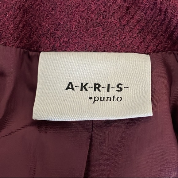 Akris Punto 100% Wool Cropped Purple Jacket Size 8 - Picture 4 of 13